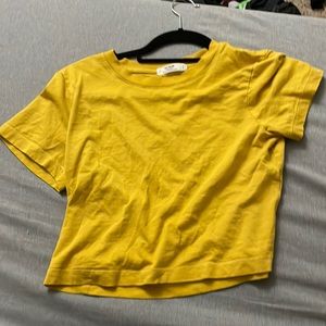 Cotton On crop top, mustard yellow
